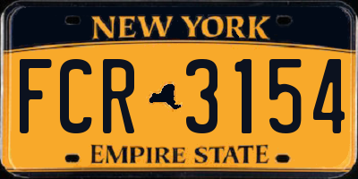 NY license plate FCR3154