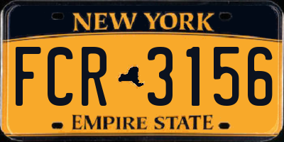 NY license plate FCR3156