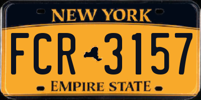 NY license plate FCR3157