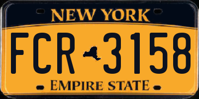 NY license plate FCR3158
