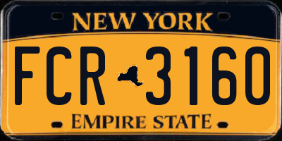 NY license plate FCR3160
