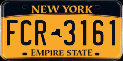 NY license plate FCR3161
