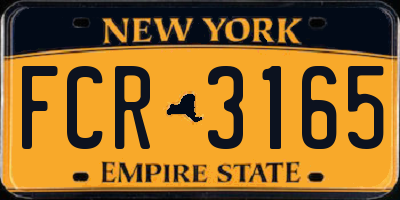 NY license plate FCR3165