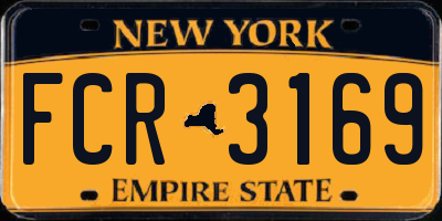 NY license plate FCR3169