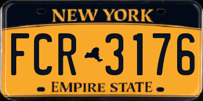 NY license plate FCR3176