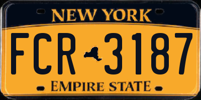 NY license plate FCR3187
