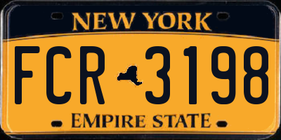 NY license plate FCR3198