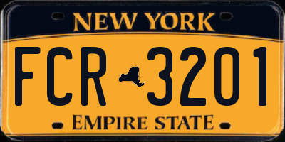 NY license plate FCR3201