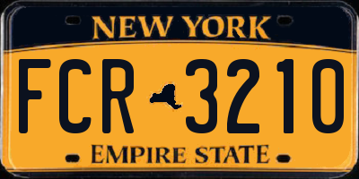 NY license plate FCR3210