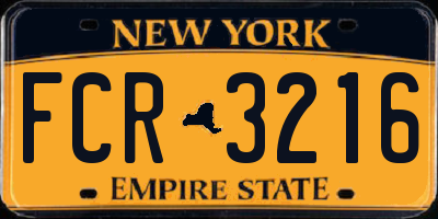 NY license plate FCR3216