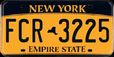 NY license plate FCR3225