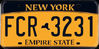 NY license plate FCR3231