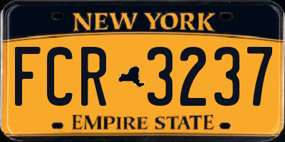 NY license plate FCR3237
