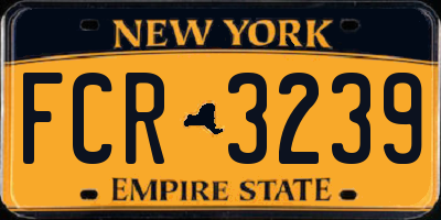 NY license plate FCR3239
