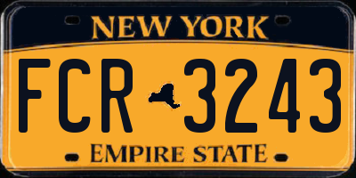 NY license plate FCR3243