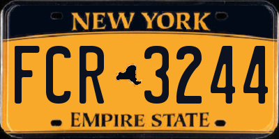 NY license plate FCR3244