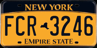 NY license plate FCR3246