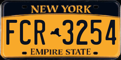 NY license plate FCR3254