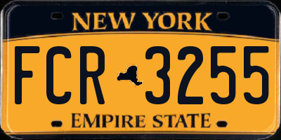 NY license plate FCR3255