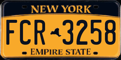 NY license plate FCR3258