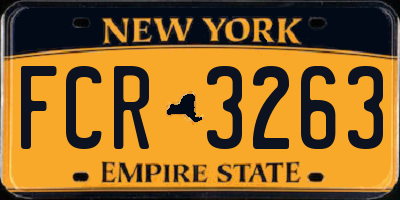 NY license plate FCR3263