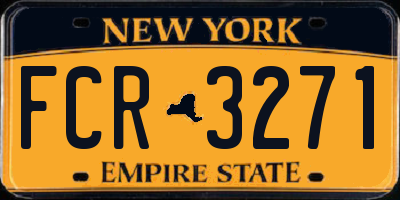 NY license plate FCR3271