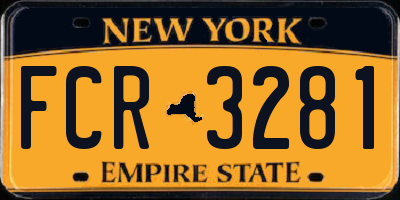 NY license plate FCR3281