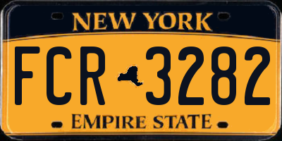 NY license plate FCR3282