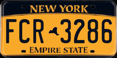 NY license plate FCR3286