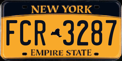 NY license plate FCR3287