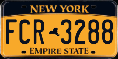 NY license plate FCR3288