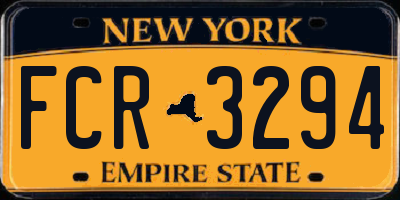 NY license plate FCR3294