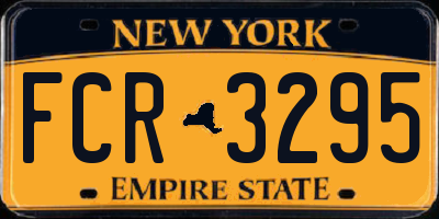 NY license plate FCR3295