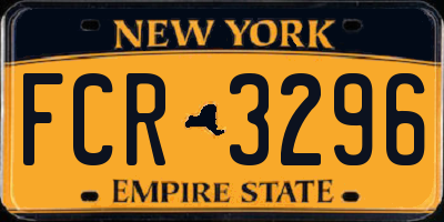 NY license plate FCR3296
