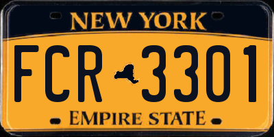 NY license plate FCR3301