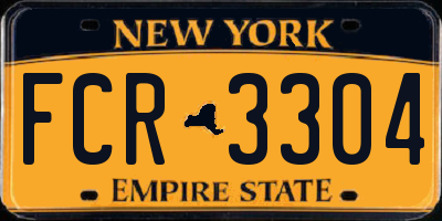 NY license plate FCR3304