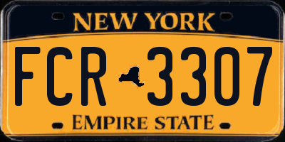 NY license plate FCR3307