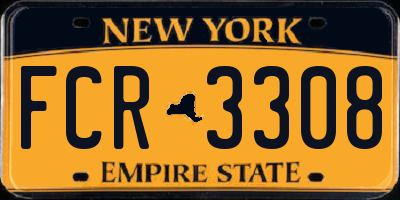 NY license plate FCR3308