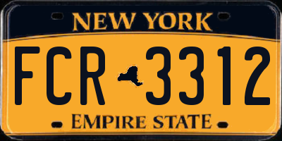 NY license plate FCR3312