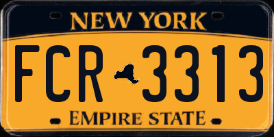 NY license plate FCR3313