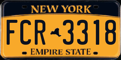 NY license plate FCR3318