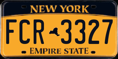 NY license plate FCR3327