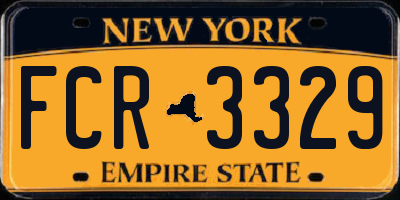 NY license plate FCR3329