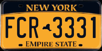 NY license plate FCR3331