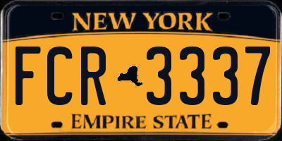 NY license plate FCR3337