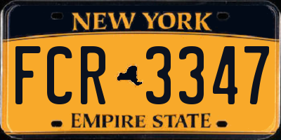 NY license plate FCR3347