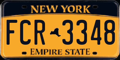 NY license plate FCR3348