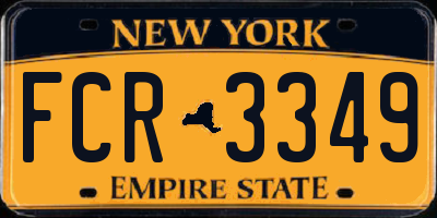NY license plate FCR3349