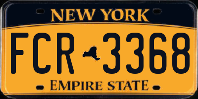 NY license plate FCR3368