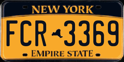 NY license plate FCR3369